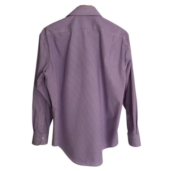 Ralph Lauren Purple & White Striped Classic Fit Button Up Shirt 15 1/2 - Picture 3 of 4